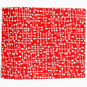 Connected Spots (2in) White on Red Binder