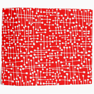 Connected Spots (2in) White on Red Binder