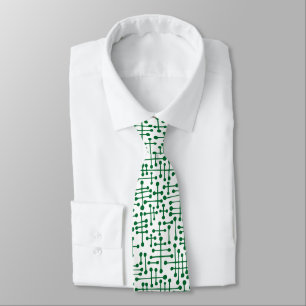 Connected Spots - Forest Green on White Tie