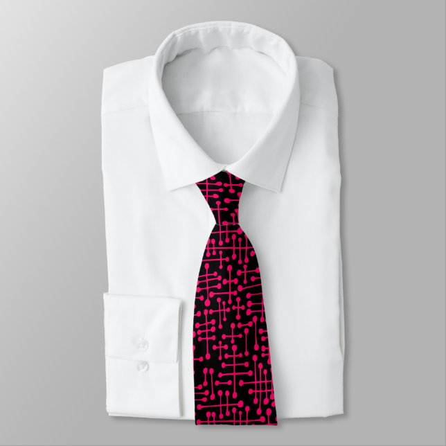 Connected Spots - Neon Red on Black Tie (Tied)