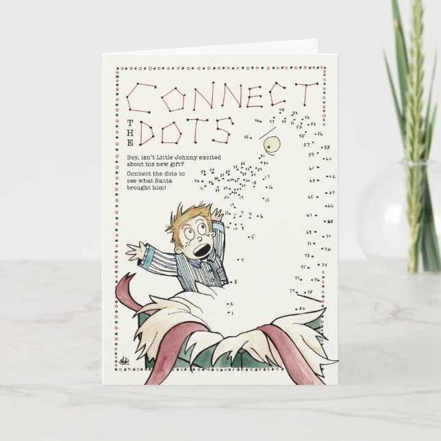 Connectez la carte de Noël Dots (Devant)