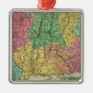 Connecticut 10 metal ornament