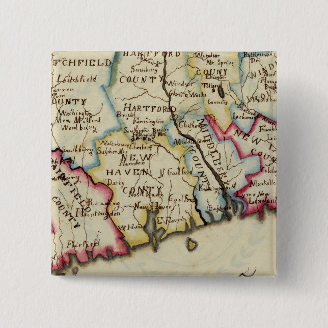 Connecticut 11 2 inch square button (Front)