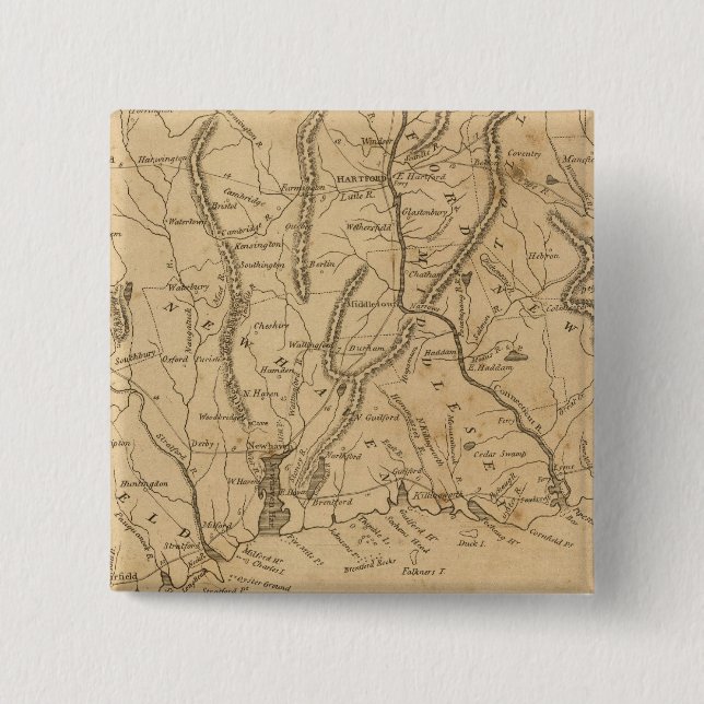 Connecticut 12 2 inch square button (Front)