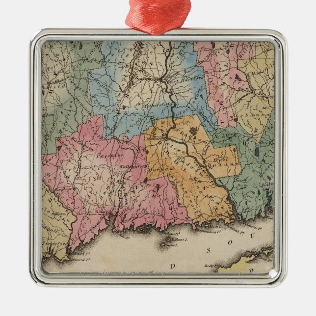 Connecticut 13 metal ornament (Front)
