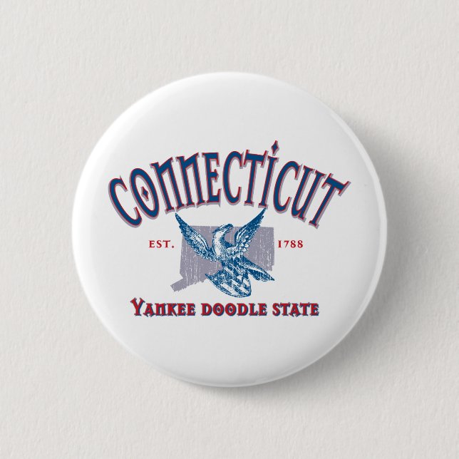 Connecticut 2 Inch Round Button (Front)