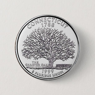 Connecticut 2 Inch Round Button