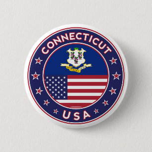 Connecticut 2 Inch Round Button