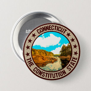 Connecticut 3 Inch Round Button