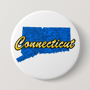 Connecticut 3 Inch Round Button