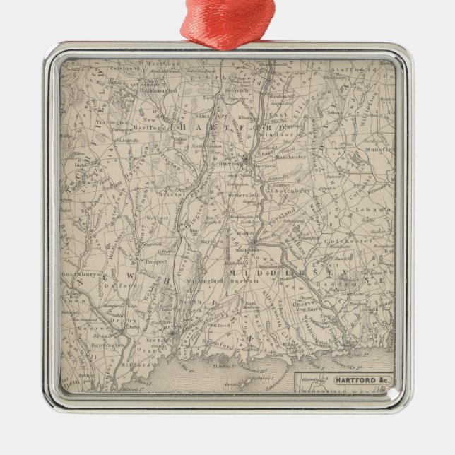 Connecticut 3 metal ornament (Front)