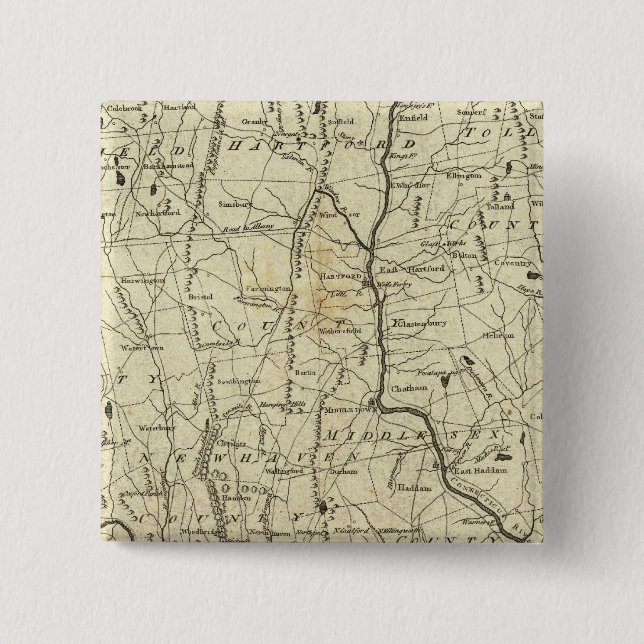 Connecticut 7 2 inch square button (Front)