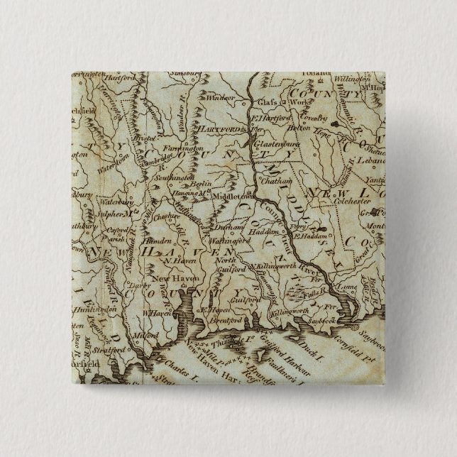 Connecticut 7 2 inch square button (Front)