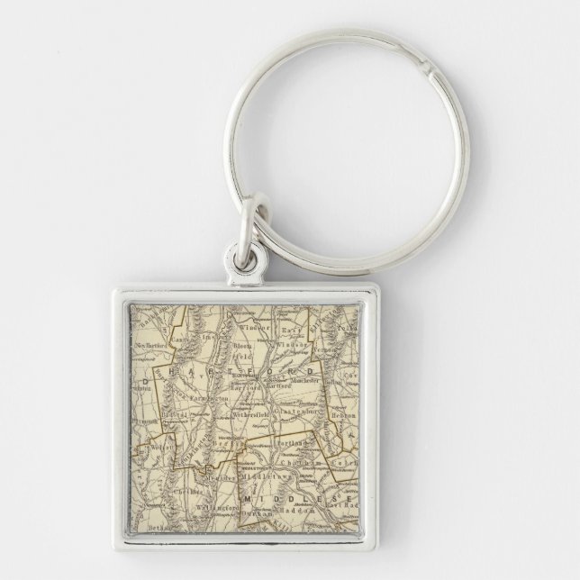 Connecticut Atlas Map Keychain (Front)
