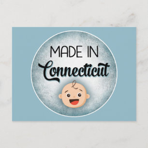 Connecticut Baby Funny Blue New Boy Carte postale