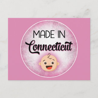 Connecticut Baby Funny Pink New Girl Carte postale