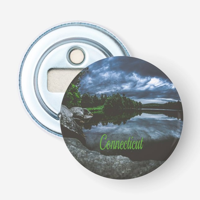 Connecticut Beutiful Lake Trees Bottle Opener (Front)