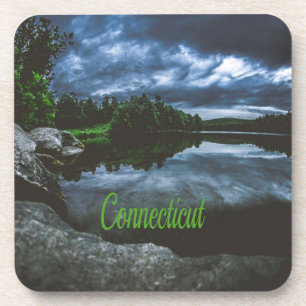 Connecticut Beutiful Lake Trees Coaster