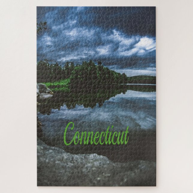 Connecticut Beutiful Lake Trees Jigsaw Puzzle (Vertical)