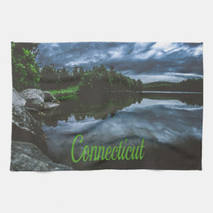 Connecticut Beutiful Lake Trees Kitchen Towel