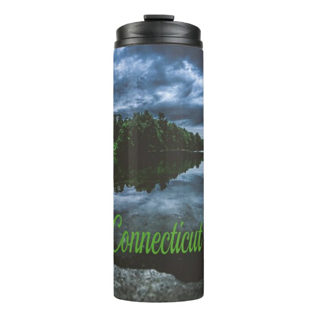 Connecticut Beutiful Lake Trees Thermal Tumbler (Front)