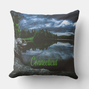 Connecticut Beutiful Lake Trees Throw Pillow