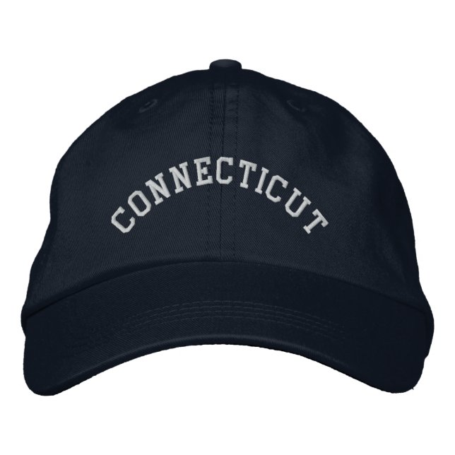 Connecticut brodé Casquette de base bleu marine (Devant)