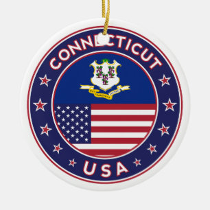 Connecticut Ceramic Ornament