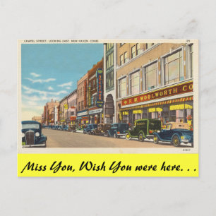 Connecticut, Chapel Street, New Haven Postcard