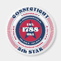 Connecticut Circle Typography Souvenir Magnet