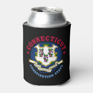 CONNECTICUT CONSTITUTION STATE FLAG CAN COOLER