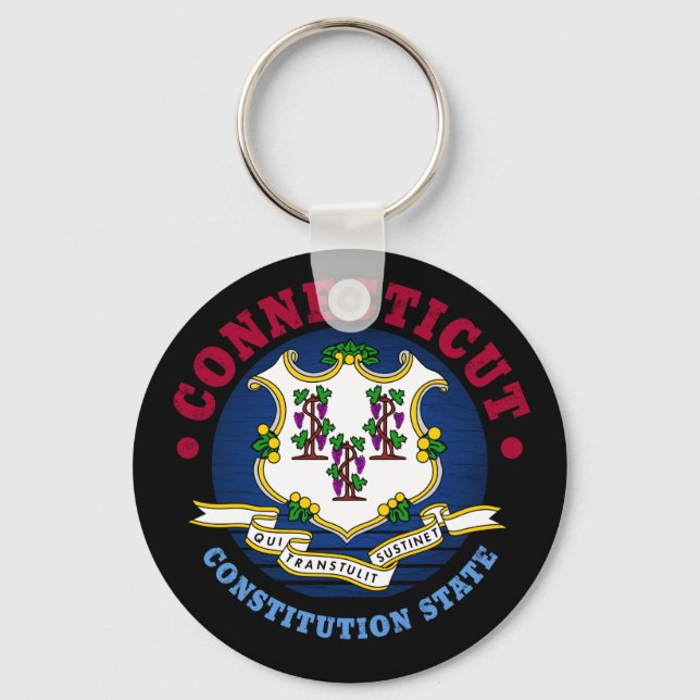 CONNECTICUT CONSTITUTION STATE FLAG KEYCHAIN (Front)