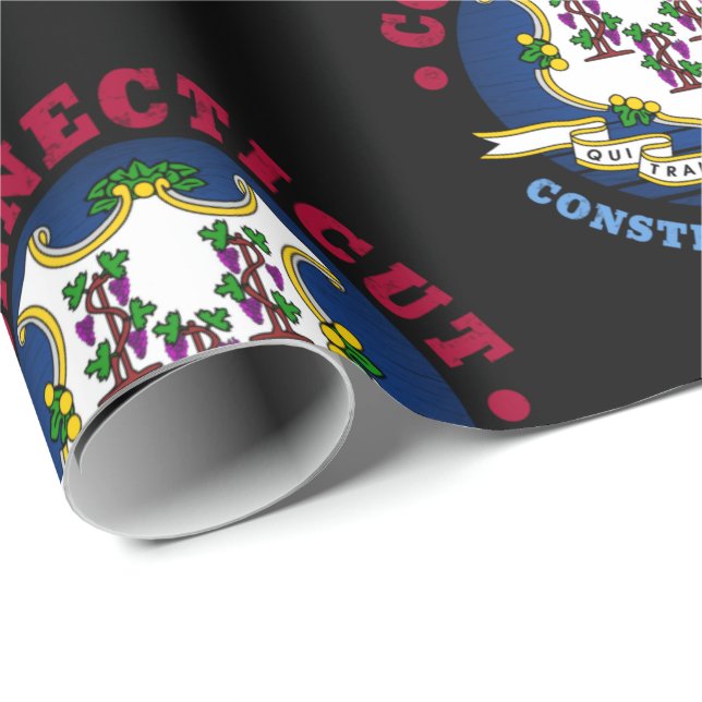 CONNECTICUT CONSTITUTION STATE FLAG WRAPPING PAPER (Roll Corner)