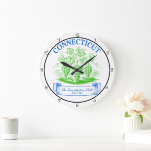 Connecticut Constitution State Timepiece Large Clock