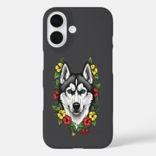 Connecticut Dog And Colourful Mirablis Blossom iPhone 16 Case