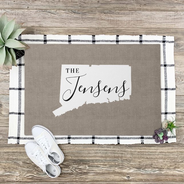 Connecticut Family Monogram State Doormat (Creator Uploaded)