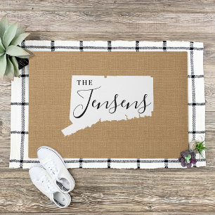 Connecticut Family Monogram State Doormat