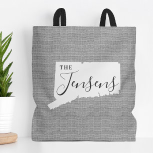 Connecticut Family Monogram State Tote Bag