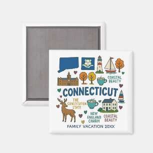 Connecticut Family Trip Keepsake Personalized Magnet