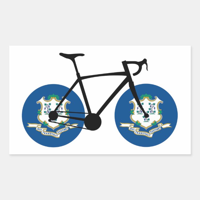 Connecticut Flag Cycling Sticker (Front)