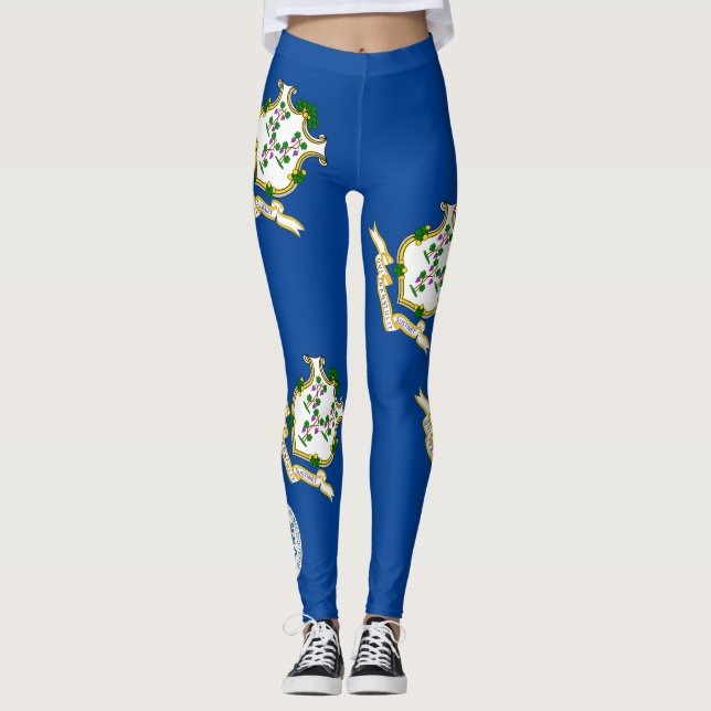 Connecticut flag leggings (Front)