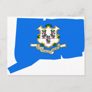 Connecticut Flag Map Postcard