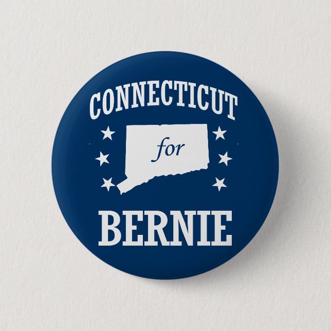 CONNECTICUT FOR BERNIE SANDERS 2 INCH ROUND BUTTON (Front)