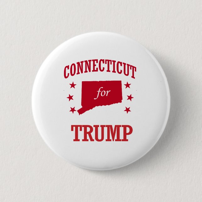 CONNECTICUT FOR DONALD TRUMP 2 INCH ROUND BUTTON (Front)
