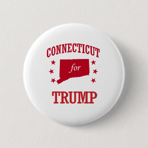 CONNECTICUT FOR DONALD TRUMP 2 INCH ROUND BUTTON