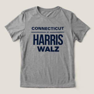 Connecticut for Harris Walz Tri-Blend Shirt