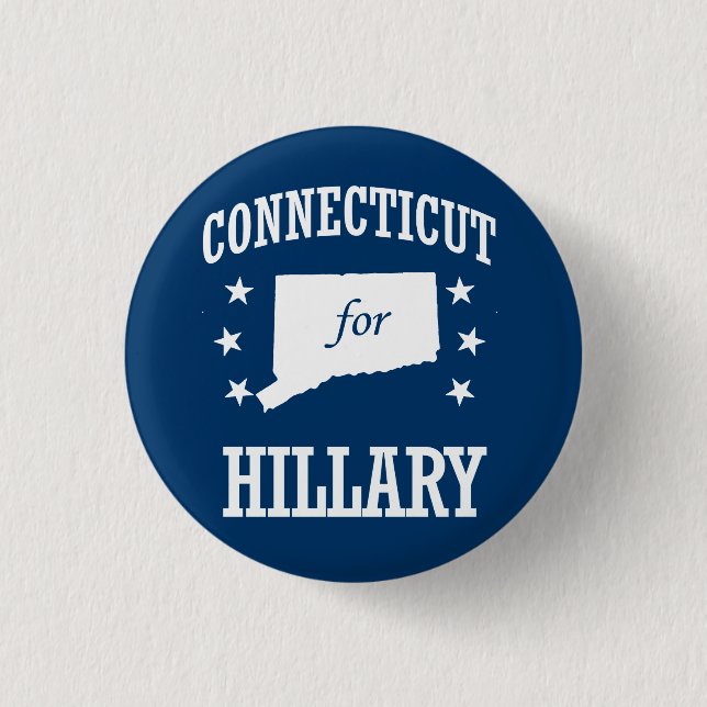 CONNECTICUT FOR HILLARY 1 INCH ROUND BUTTON (Front)