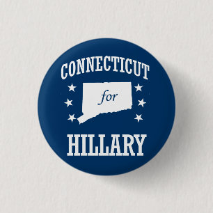 CONNECTICUT FOR HILLARY 1 INCH ROUND BUTTON