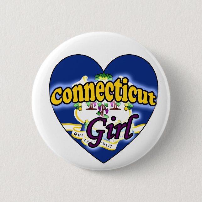 Connecticut Girl 2 Inch Round Button (Front)