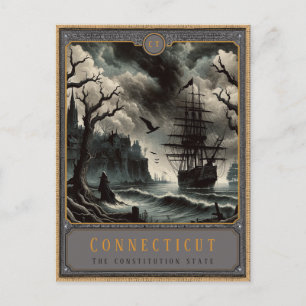 Connecticut Gothic Art Postcard